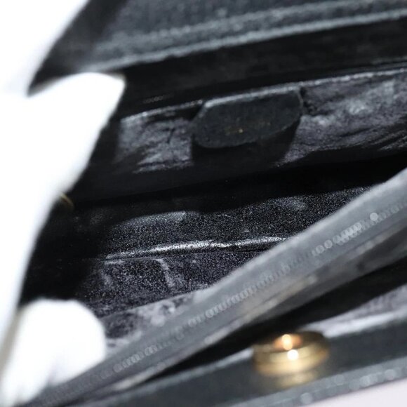 GUCCI Bamboo Hand Bag Suede Leather Black Gold 002 1186 0260 Auth bs28646 - Picture 13 of 16